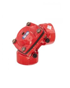 S100 Basic Diaphragm Valve BSP 2" 50mm Cast Iron Poly Red, 90D Angled Pattern