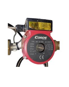 20mm Corde Hot Water Circulator Pump, C/W Unions, 240VAC, 50Hz (Stainless Steel) - 130mm, RAL 7046 Grey